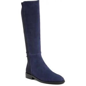 Stuart Weitzman Greer City Boot Suede Knee High Boot in Nice Blue 5050 Stretch